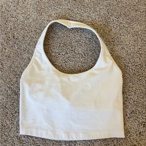 Beyond Yoga White Halter Cropped